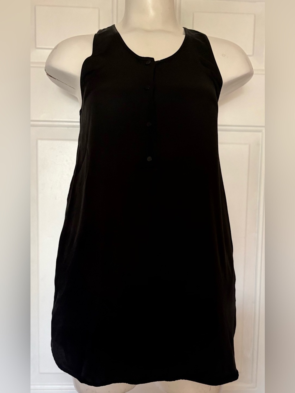 Cupro-modal blend sleeveless mini dress T by Alexander Wang black shift dress S